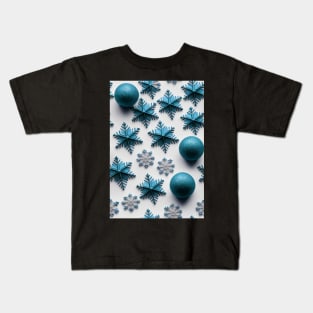 Christmas Seamless Pattern - Blue Snowflakes #7.2 Kids T-Shirt